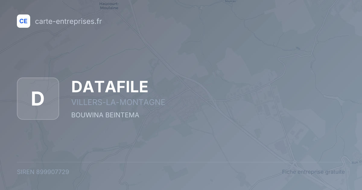 DATAFILE — 899907729 — fiche entreprise