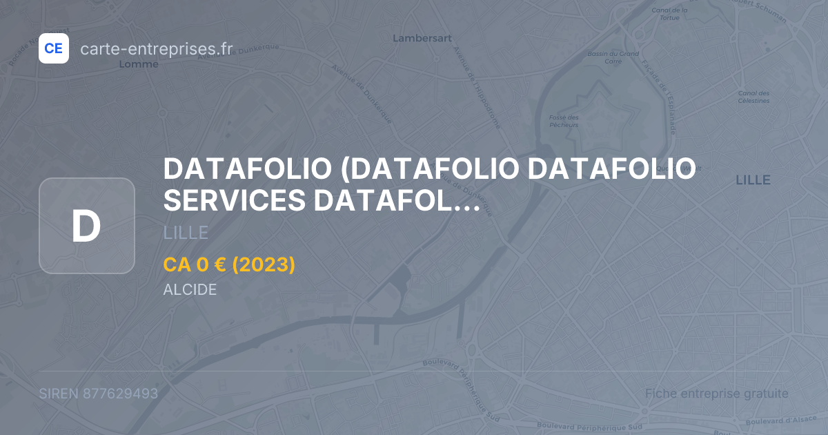 DATAFOLIO (DATAFOLIO DATAFOLIO SERVICES DATAFOLIO INSURANCE DATAFOLIO FINANCE) — 877629493 — fiche entreprise