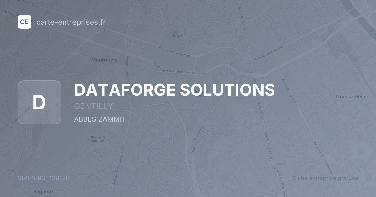 DATAFORGE SOLUTIONS — 931239180 — fiche entreprise