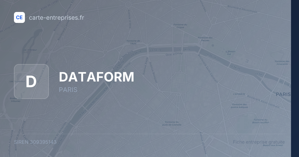 DATAFORM — 309395143 — fiche entreprise