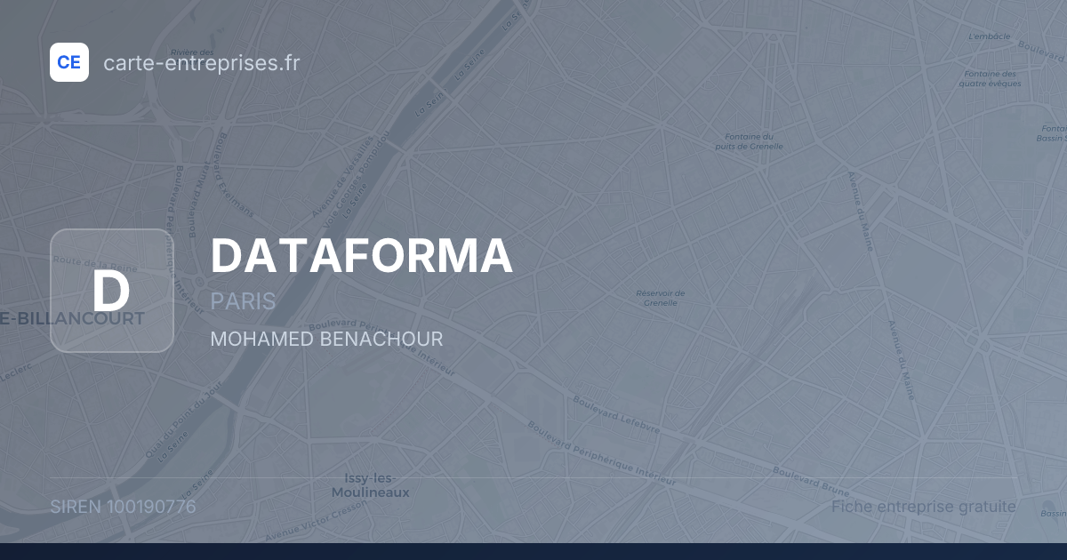 DATAFORMA — 100190776 — fiche entreprise