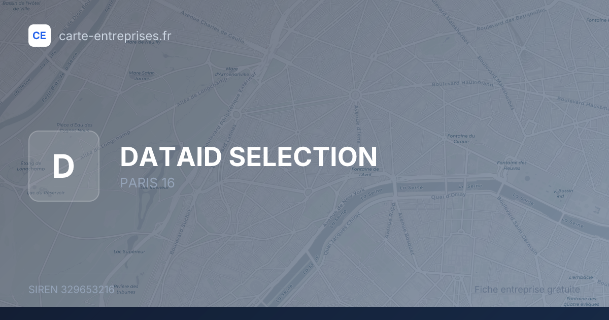 DATAID SELECTION — 329653216 — fiche entreprise