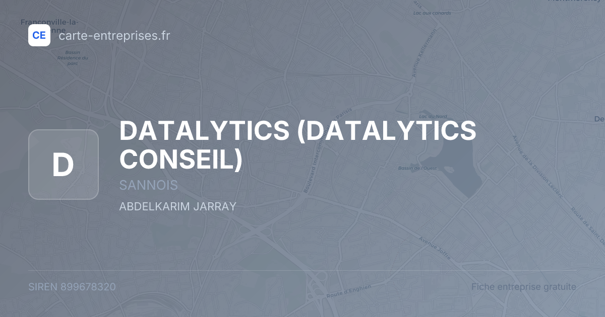 DATALYTICS (DATALYTICS CONSEIL) — 899678320 — fiche entreprise