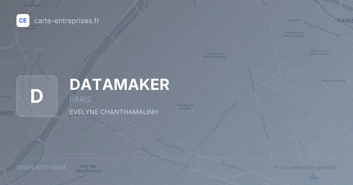 DATAMAKER — 921074654 — fiche entreprise