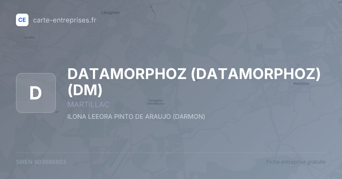 DATAMORPHOZ (DATAMORPHOZ) (DM) — 903686863 — fiche entreprise