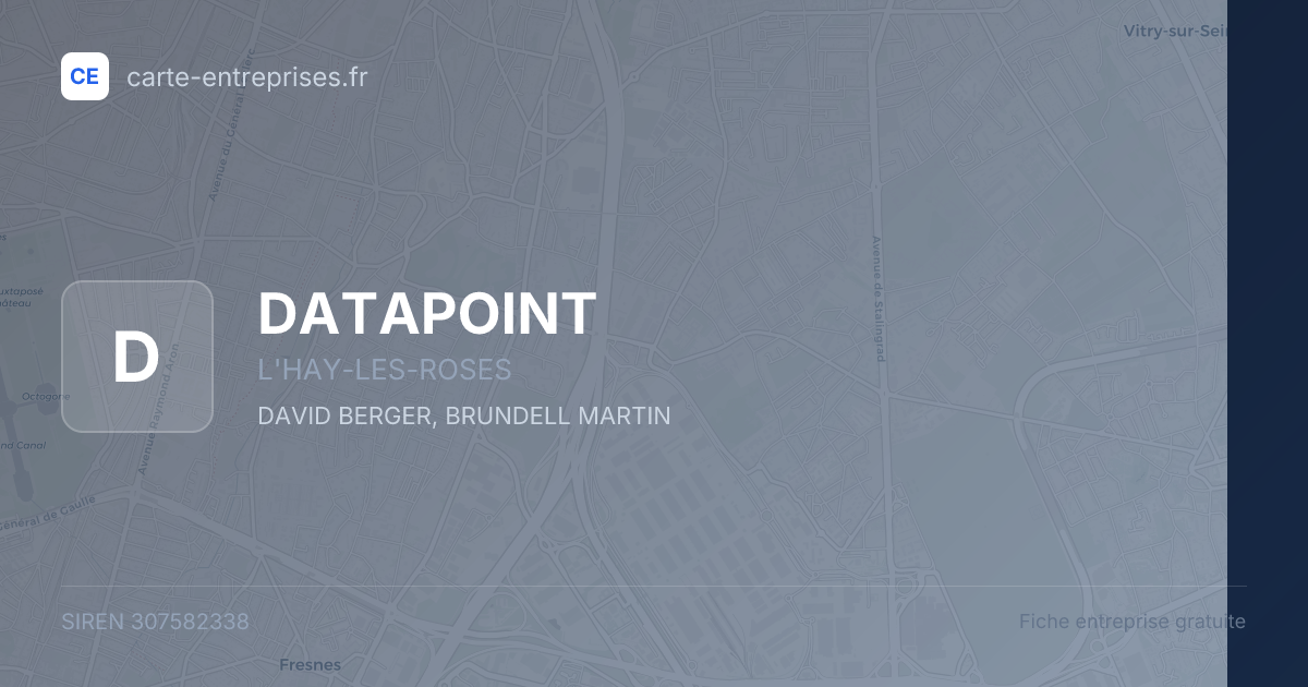 DATAPOINT — 307582338 — fiche entreprise