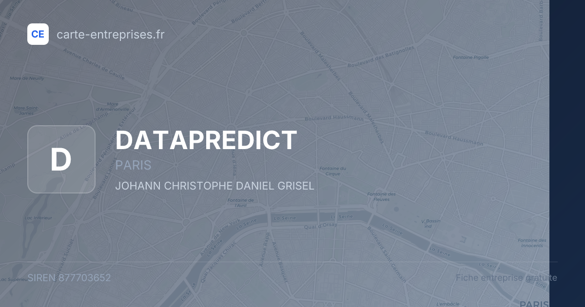 DATAPREDICT — 877703652 — fiche entreprise