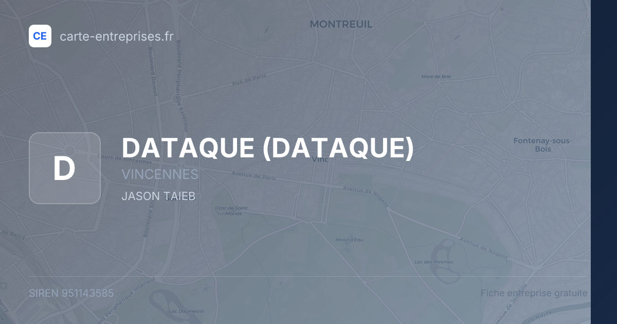 DATAQUE — 951143585 — fiche entreprise