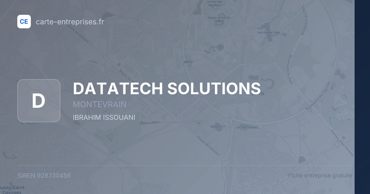 DATATECH SOLUTIONS — 928730456 — fiche entreprise