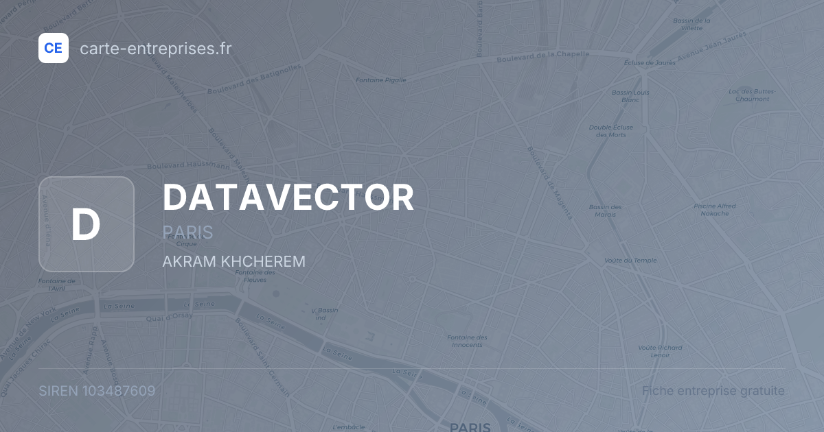 DATAVECTOR — 103487609 — fiche entreprise