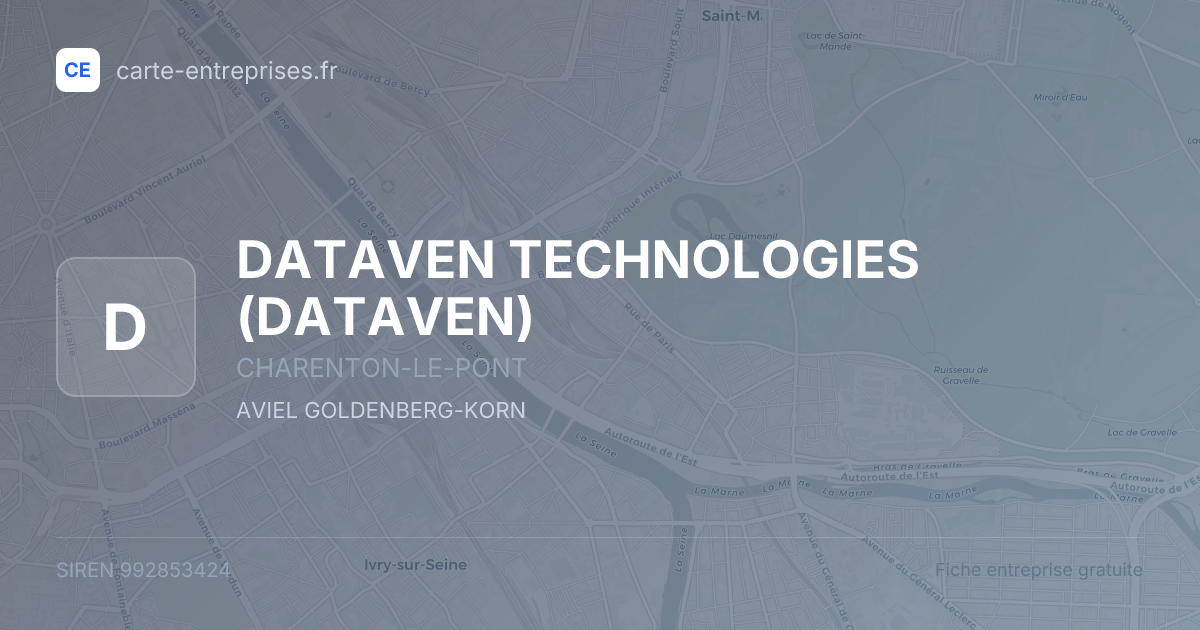 DATAVEN TECHNOLOGIES (DATAVEN) — 992853424 — fiche entreprise