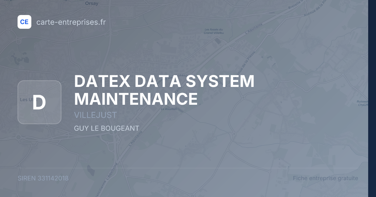 DATEX DATA SYSTEM MAINTENANCE — 331142018 — fiche entreprise