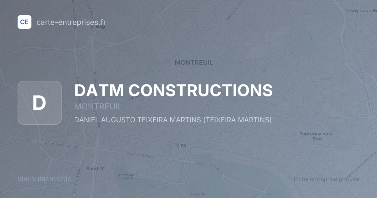 DATM CONSTRUCTIONS — 891302234 — fiche entreprise