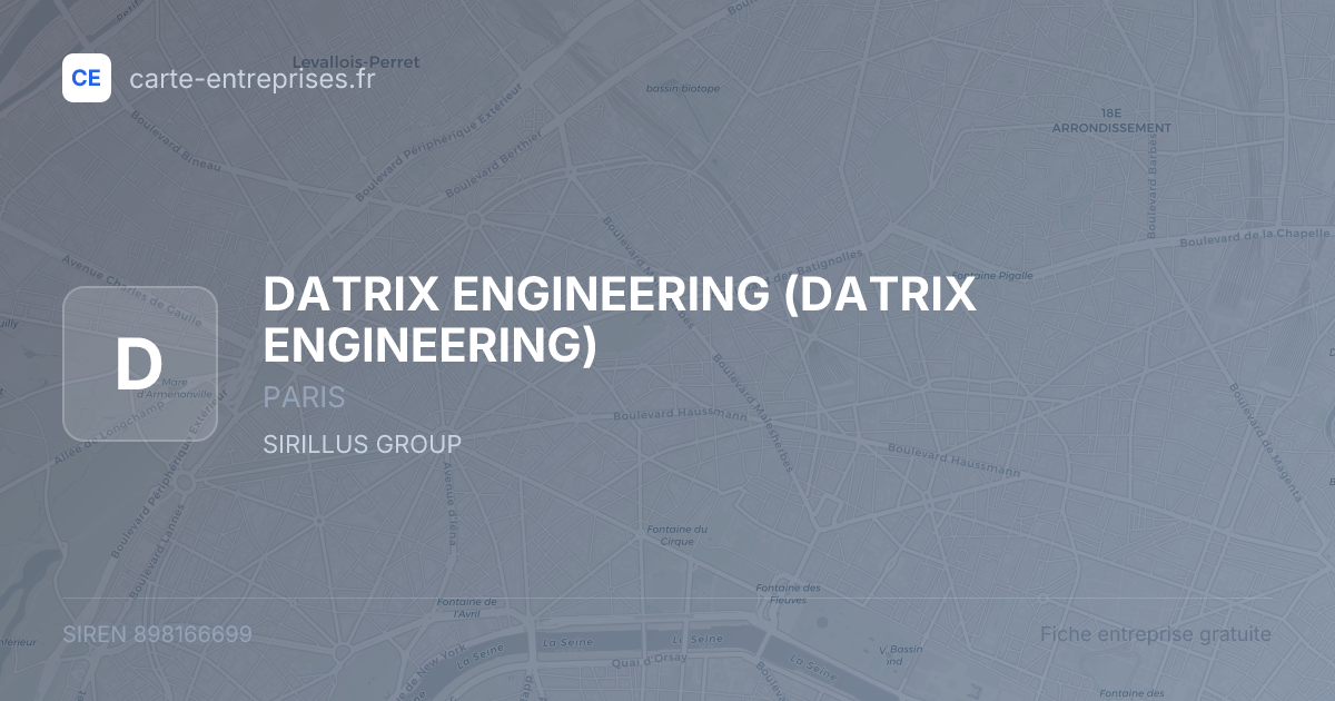 DATRIX ENGINEERING — 898166699 — fiche entreprise