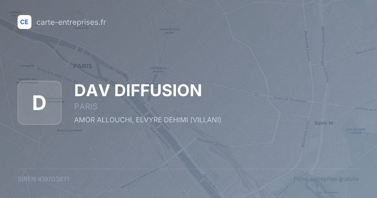 DAV DIFFUSION — 419703871 — fiche entreprise