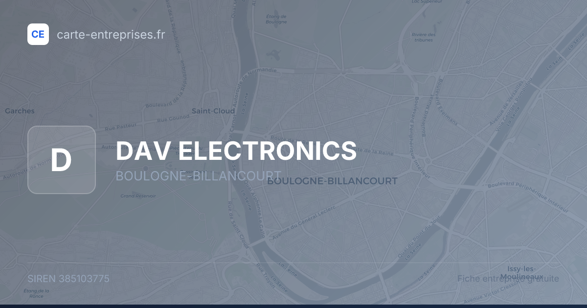 DAV ELECTRONICS — 385103775 — fiche entreprise
