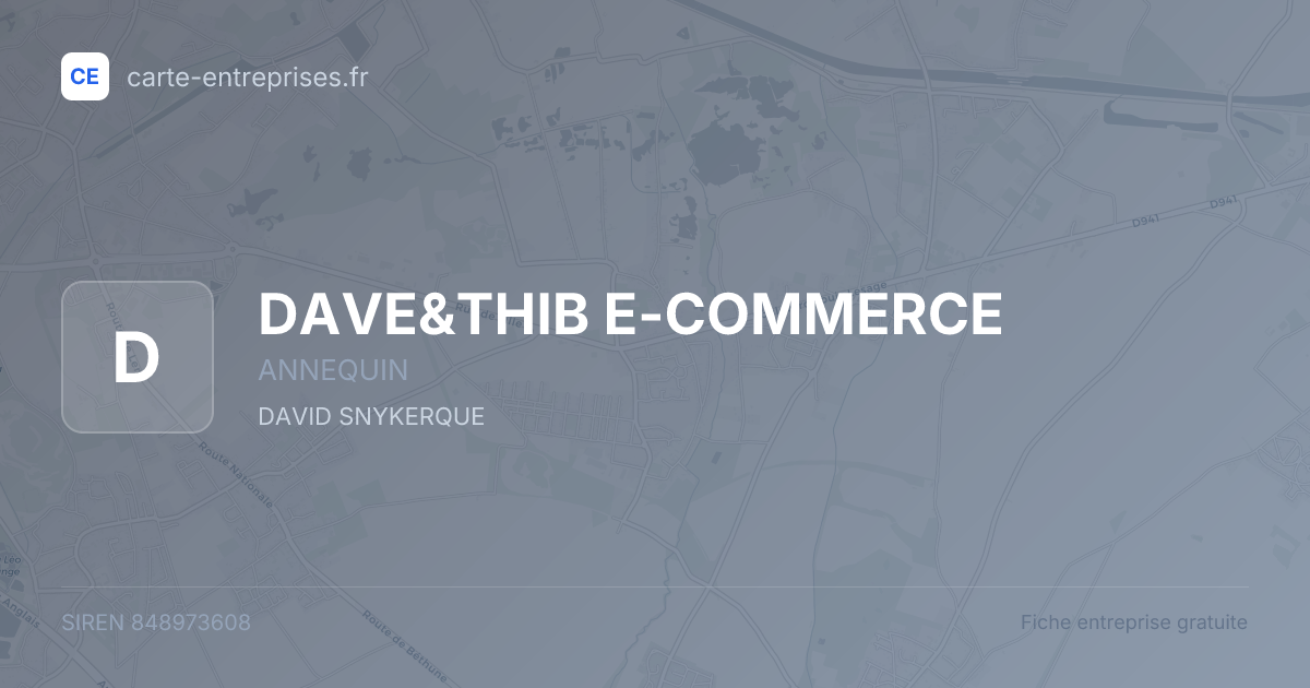 DAVE&THIB E-COMMERCE — 848973608 — fiche entreprise