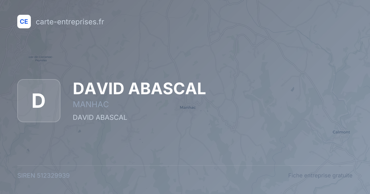 DAVID ABASCAL — 512329939 — fiche entreprise