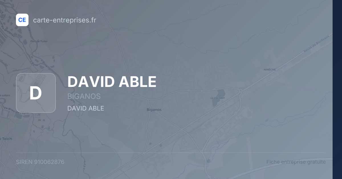 DAVID ABLE — 910062876 — fiche entreprise