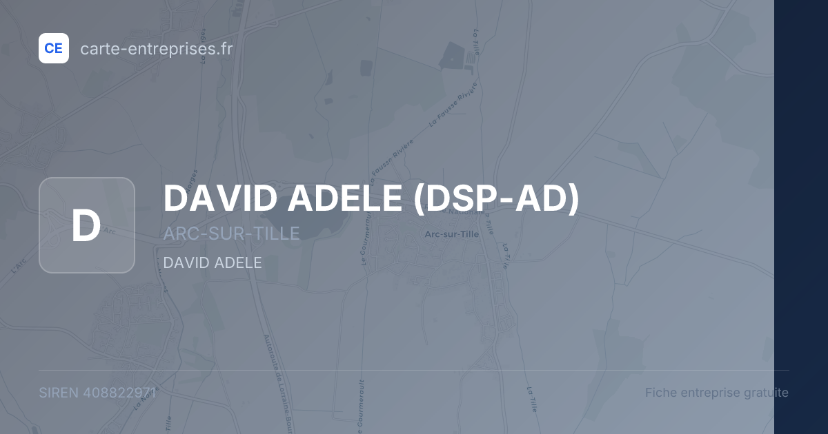 DAVID ADELE (DSP-AD) — 408822971 — fiche entreprise