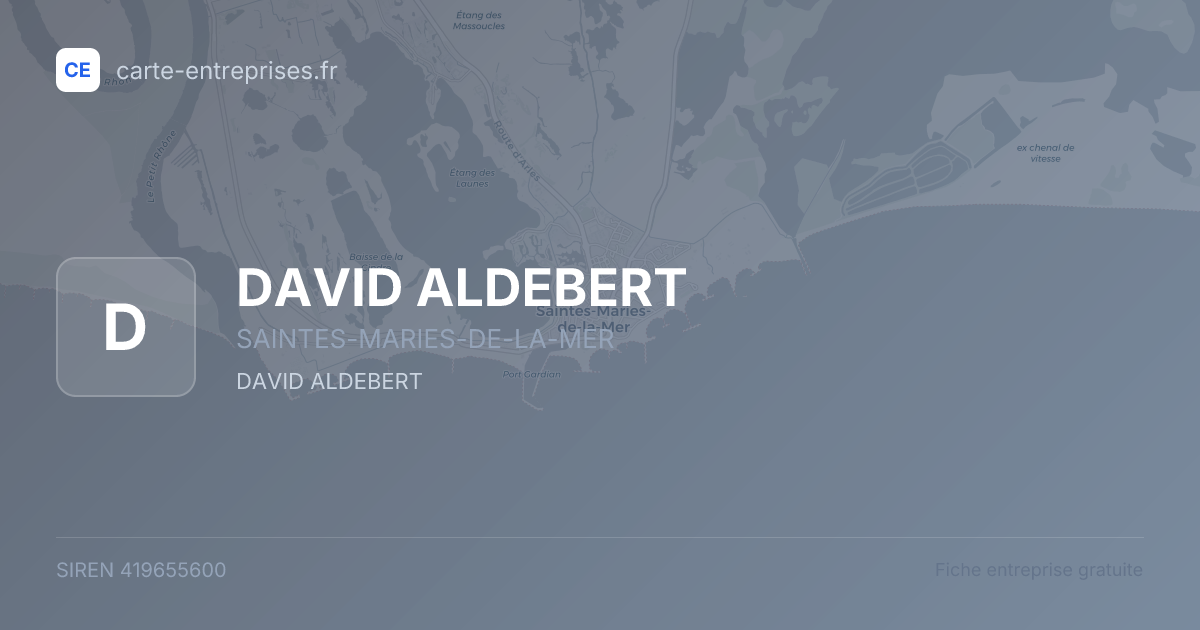 DAVID ALDEBERT — 419655600 — fiche entreprise