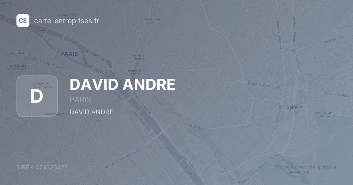 DAVID ANDRE — 423333475 — fiche entreprise