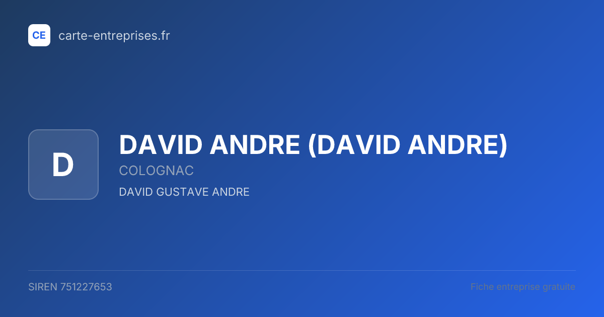 DAVID ANDRE — 751227653 — fiche entreprise