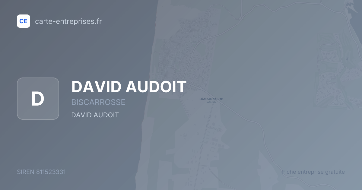 DAVID AUDOIT — 811523331 — fiche entreprise