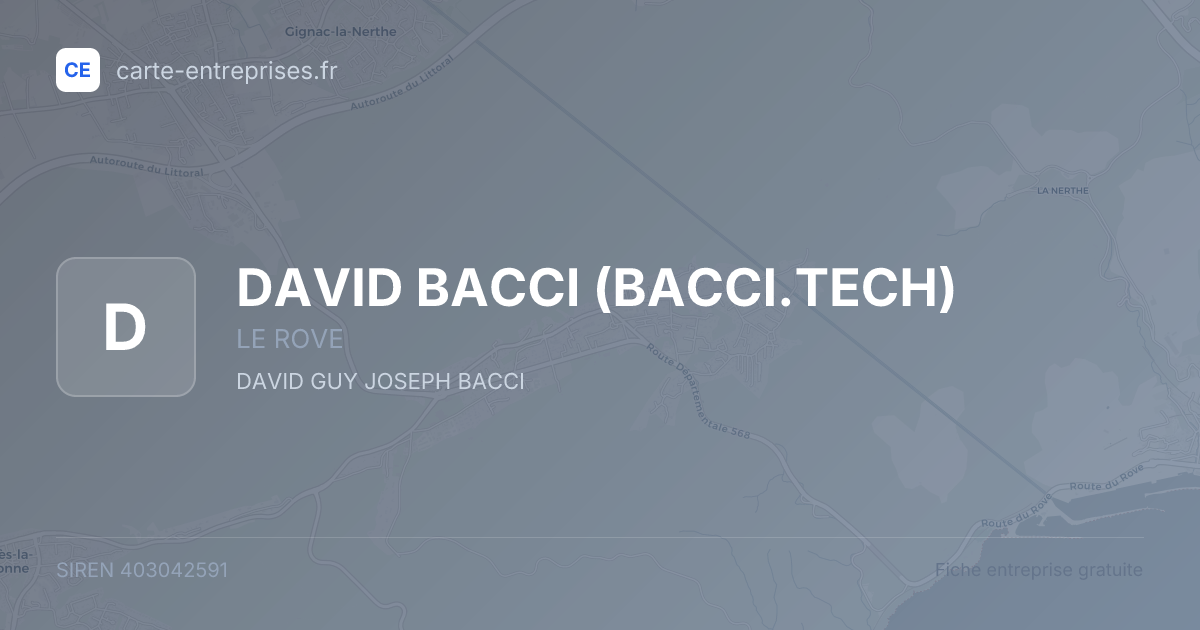 DAVID BACCI (BACCI.TECH) — 403042591 — fiche entreprise