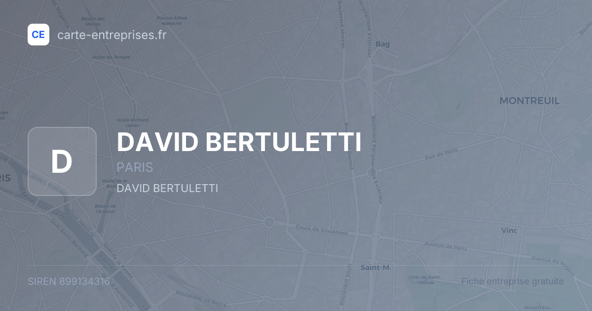DAVID BERTULETTI — 899134316 — fiche entreprise