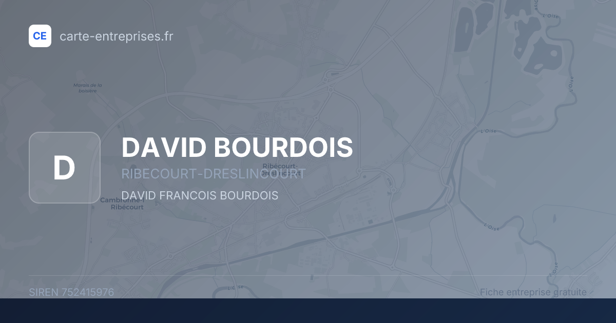 DAVID BOURDOIS — 752415976 — fiche entreprise