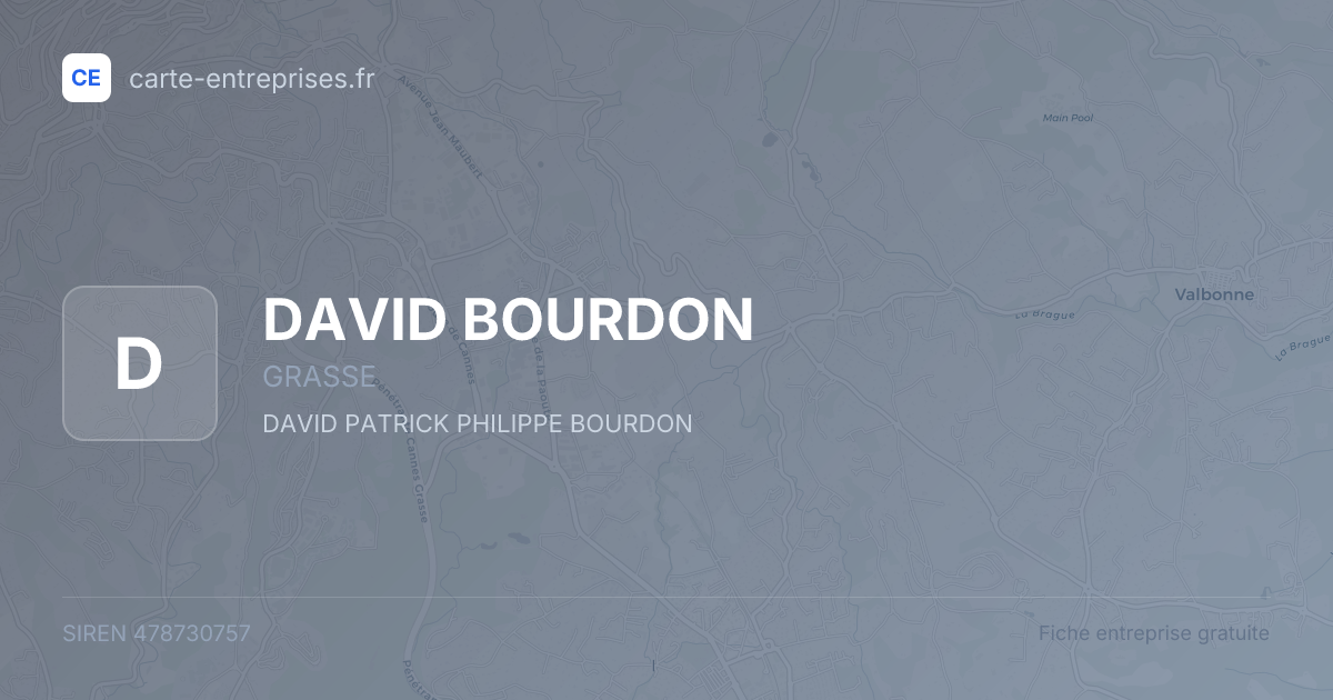 DAVID BOURDON — 478730757 — fiche entreprise