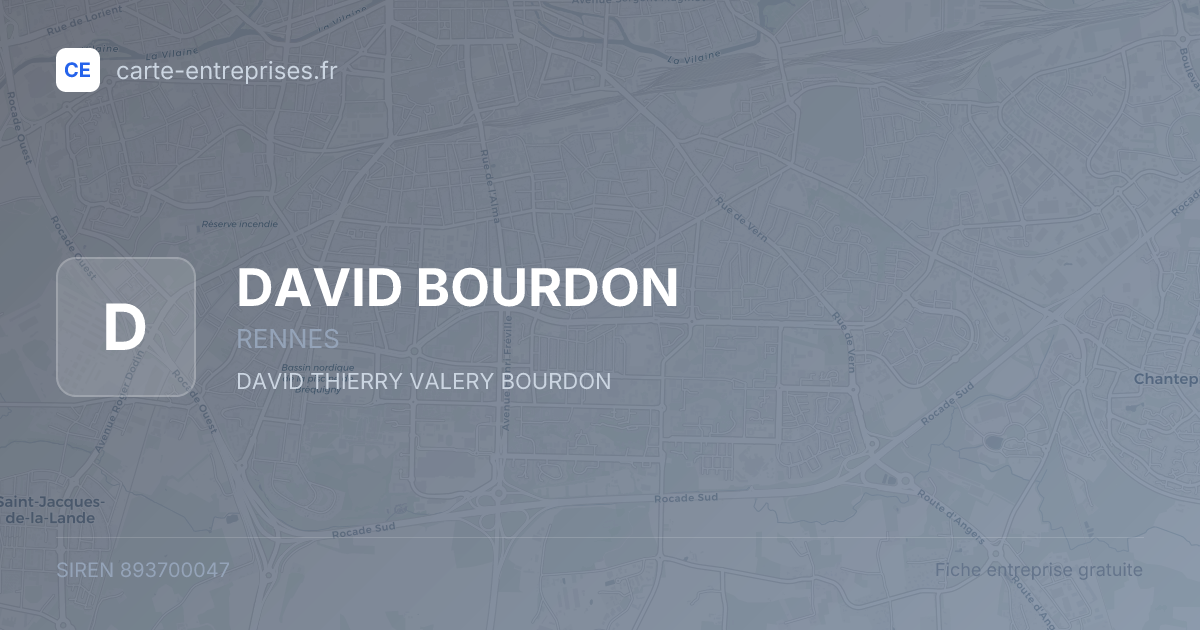 DAVID BOURDON — 893700047 — fiche entreprise