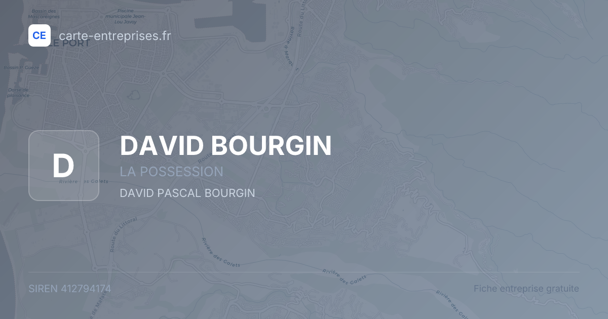 DAVID BOURGIN — 412794174 — fiche entreprise