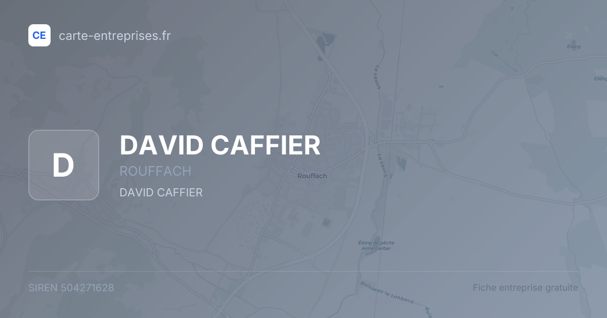 DAVID CAFFIER — 504271628 — fiche entreprise