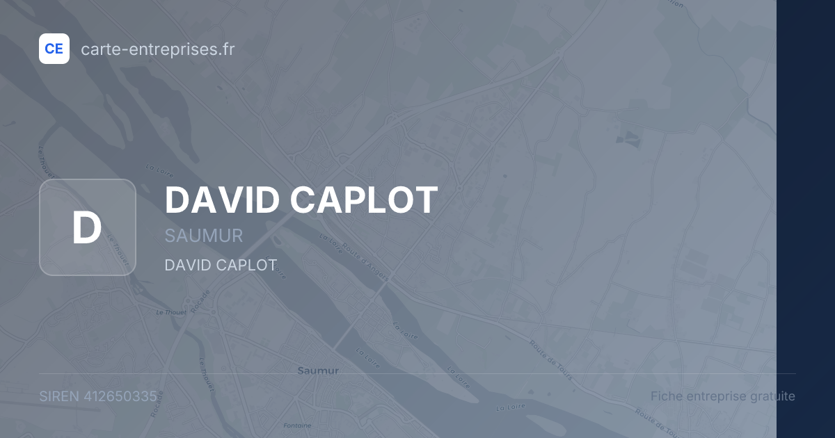 DAVID CAPLOT — 412650335 — fiche entreprise