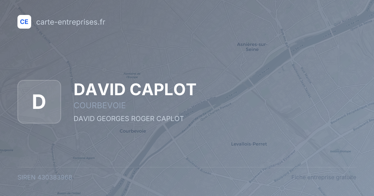 DAVID CAPLOT — 430383968 — fiche entreprise