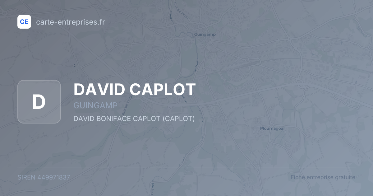 DAVID CAPLOT — 449971837 — fiche entreprise
