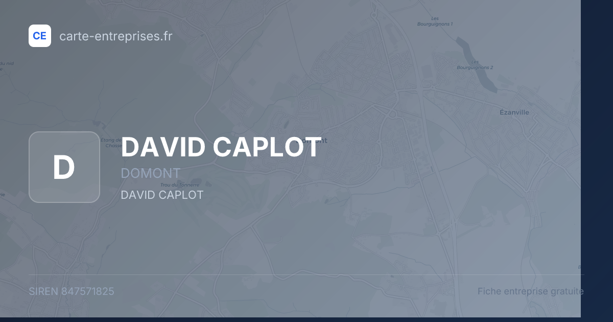 DAVID CAPLOT — 847571825 — fiche entreprise