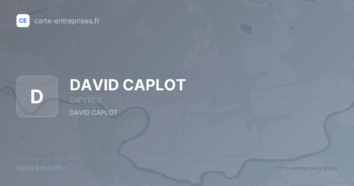 DAVID CAPLOT — 878437557 — fiche entreprise