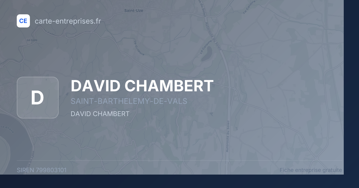 DAVID CHAMBERT — 799803101 — fiche entreprise