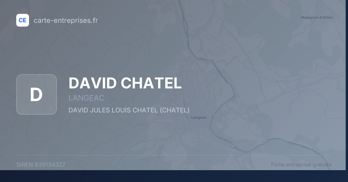DAVID CHATEL — 839134327 — fiche entreprise