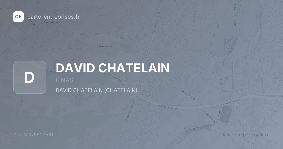 DAVID CHATELAIN — 378899561 — fiche entreprise