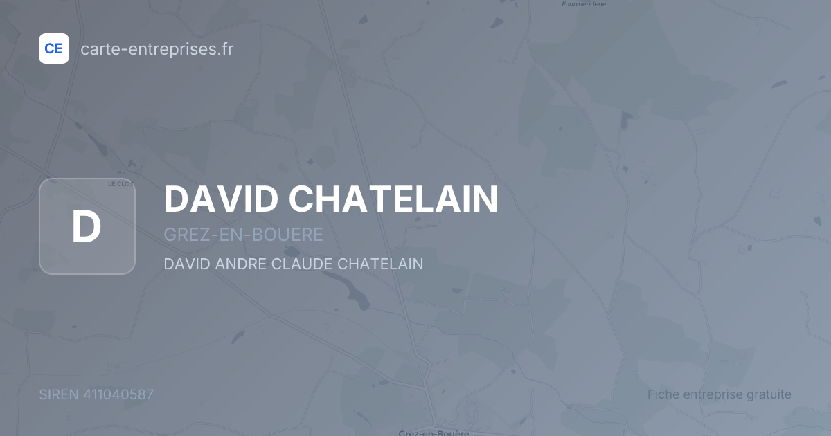 DAVID CHATELAIN — 411040587 — fiche entreprise