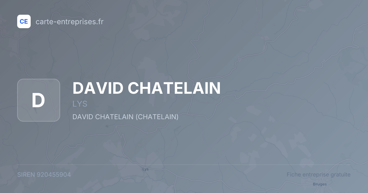 DAVID CHATELAIN — 920455904 — fiche entreprise