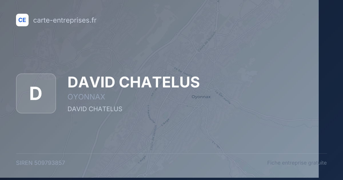 DAVID CHATELUS — 509793857 — fiche entreprise