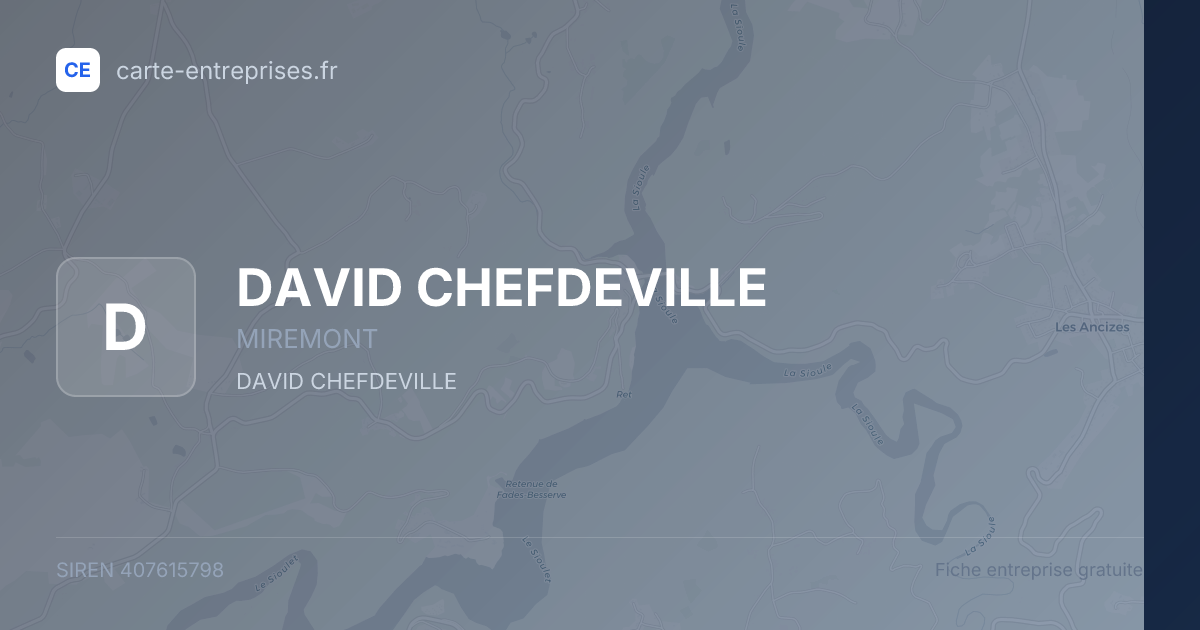 DAVID CHEFDEVILLE — 407615798 — fiche entreprise