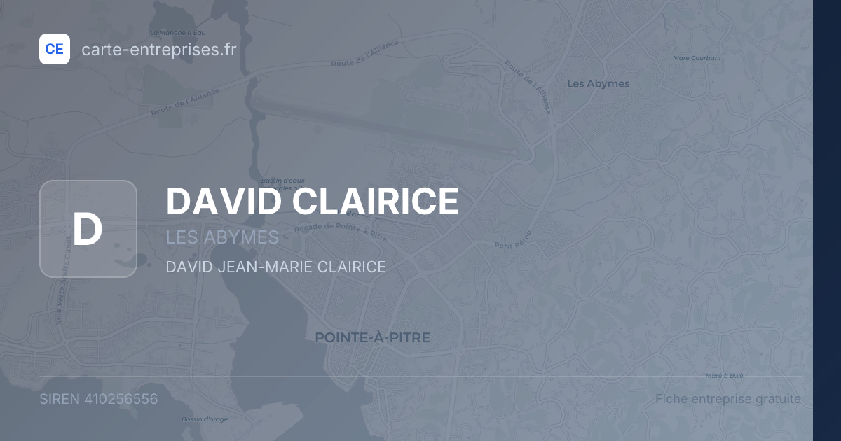DAVID CLAIRICE — 410256556 — fiche entreprise