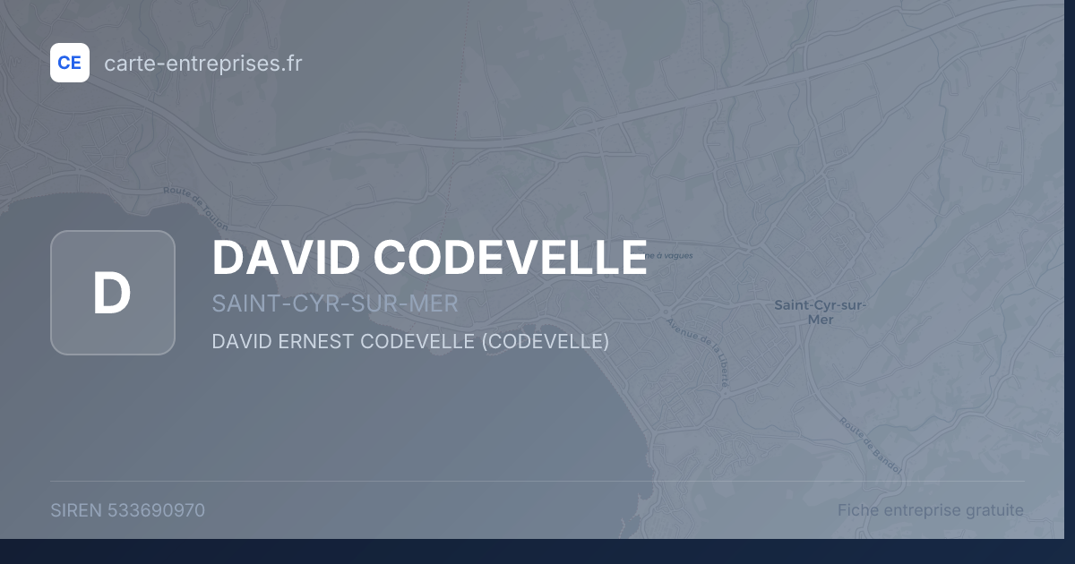 DAVID CODEVELLE — 533690970 — fiche entreprise