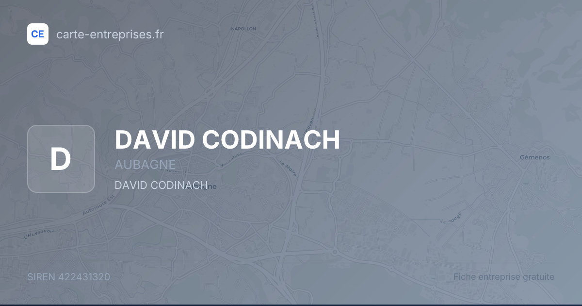 DAVID CODINACH — 422431320 — fiche entreprise
